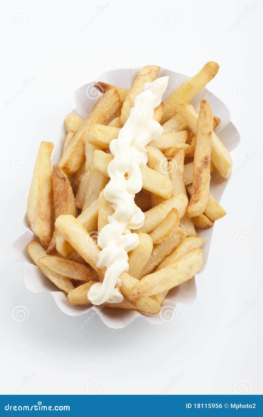 Pommes Frites Et Mayonnaise Photo stock Image du repas, camelote