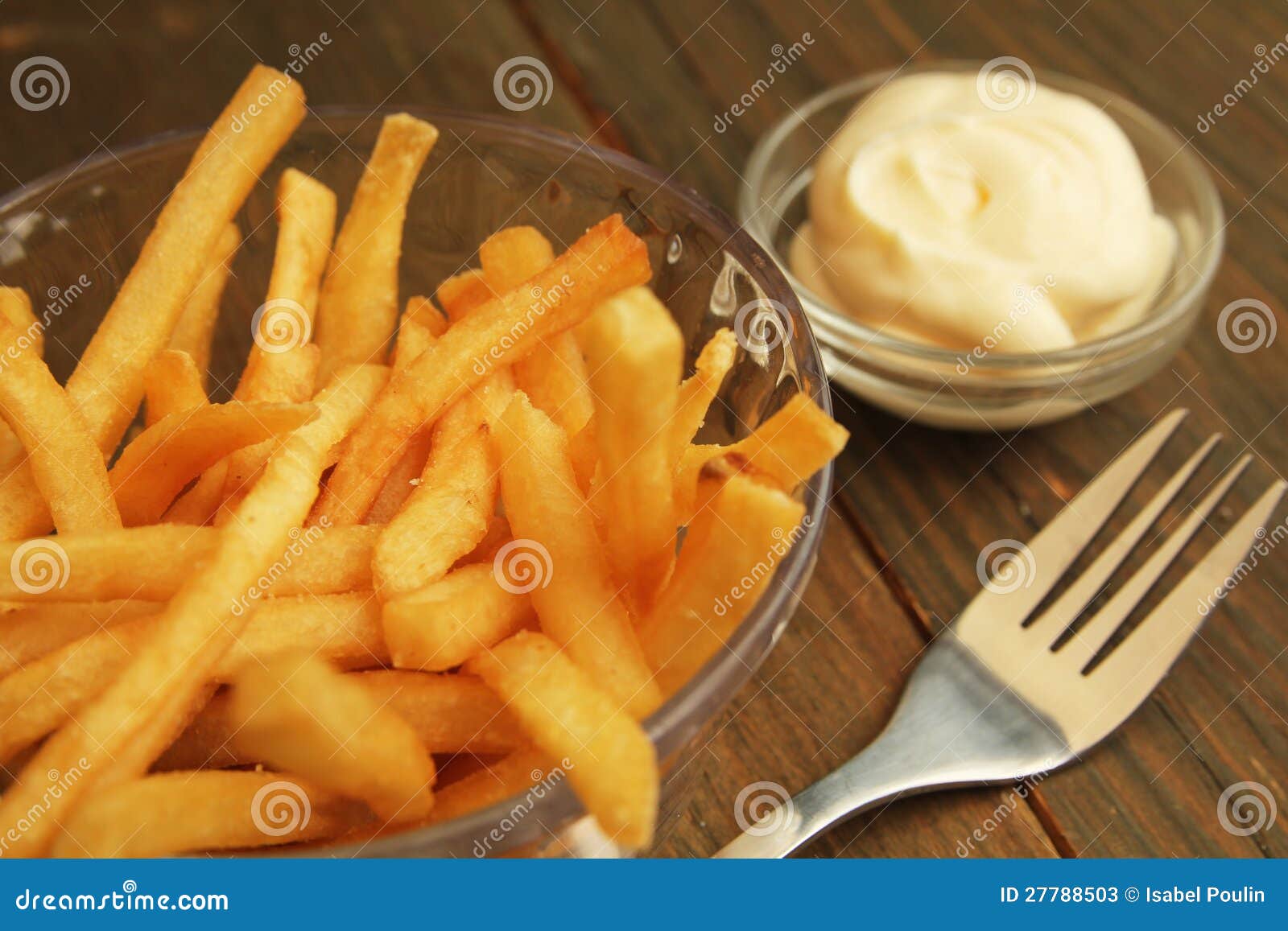 Pommes Frites Med Mayonnaise Fotografering för Bildbyråer Bild av