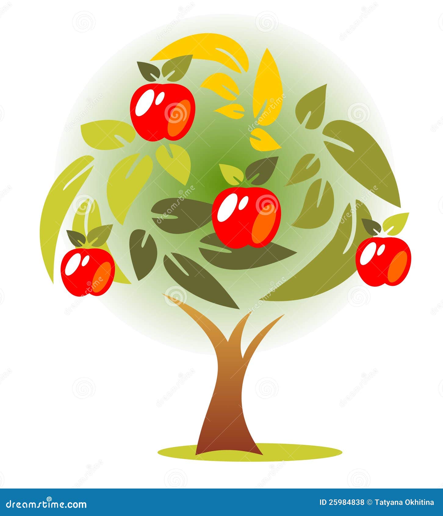 Pommier d'automne illustration de vecteur. Illustration du juteux