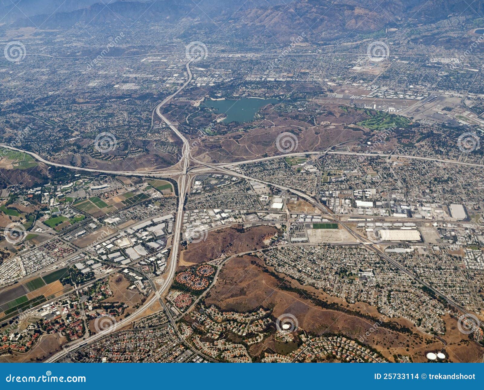 Pomona and San Dimas California Aerial Stock Photo - Image of high