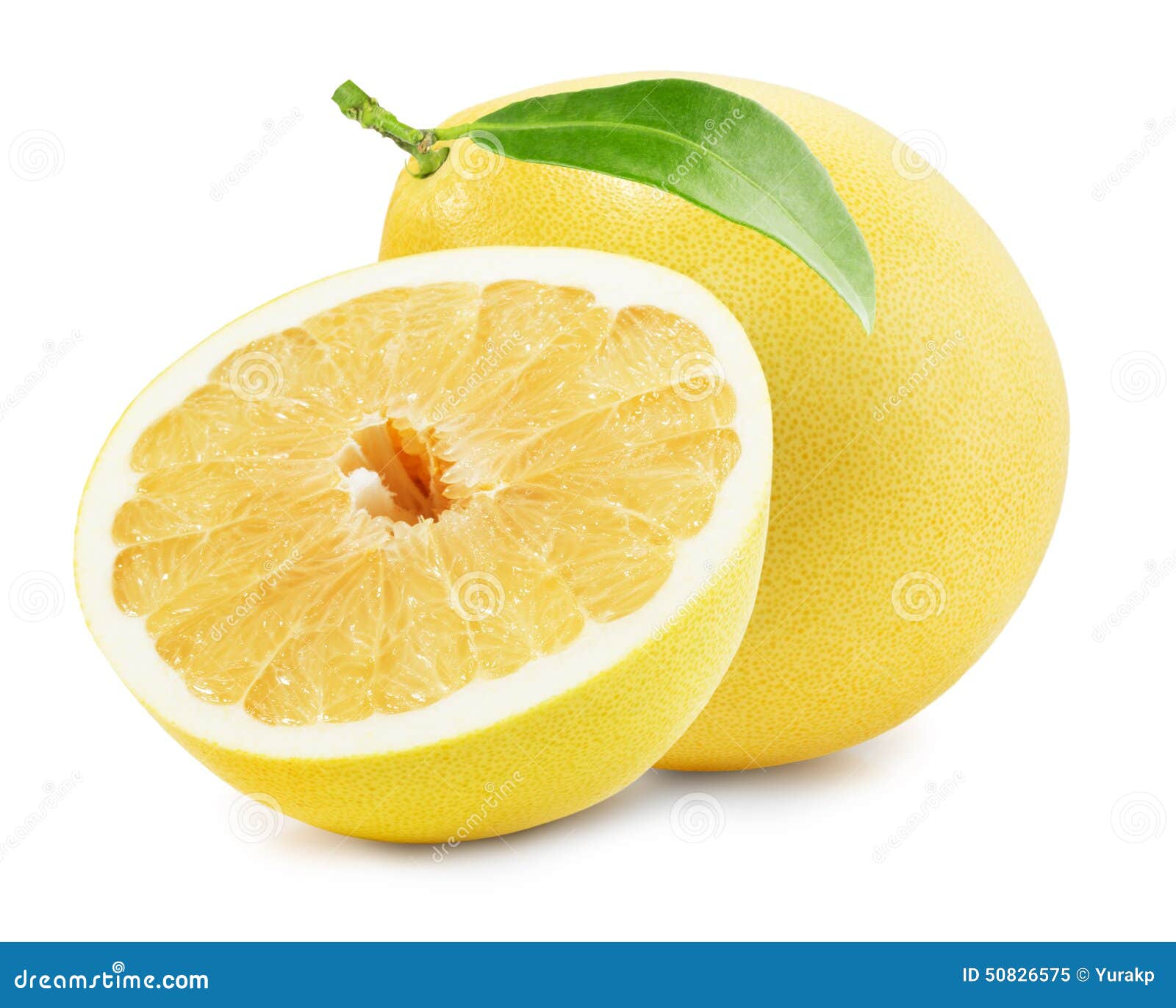 Pompelmoes of Chinese Grapefruit Op De Witte Achtergrond Stock