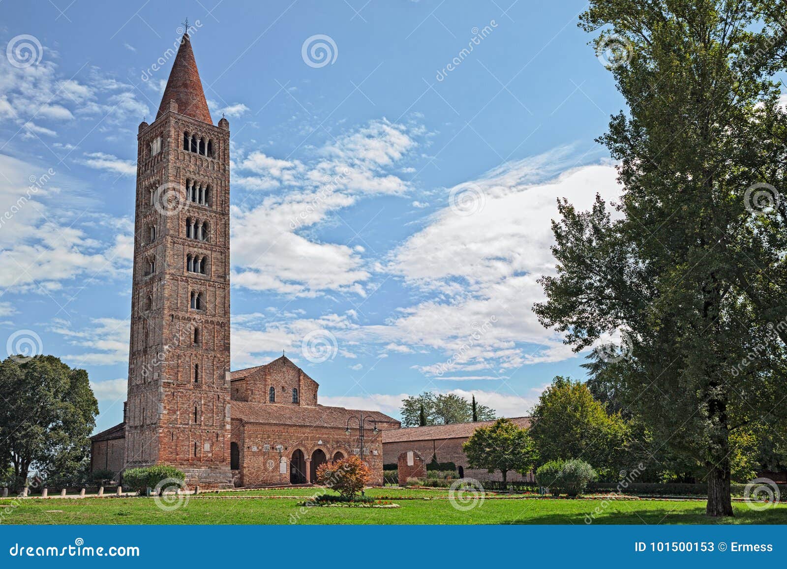 pomposa abbey in codigoro, ferrara, italy, medieval benedictine