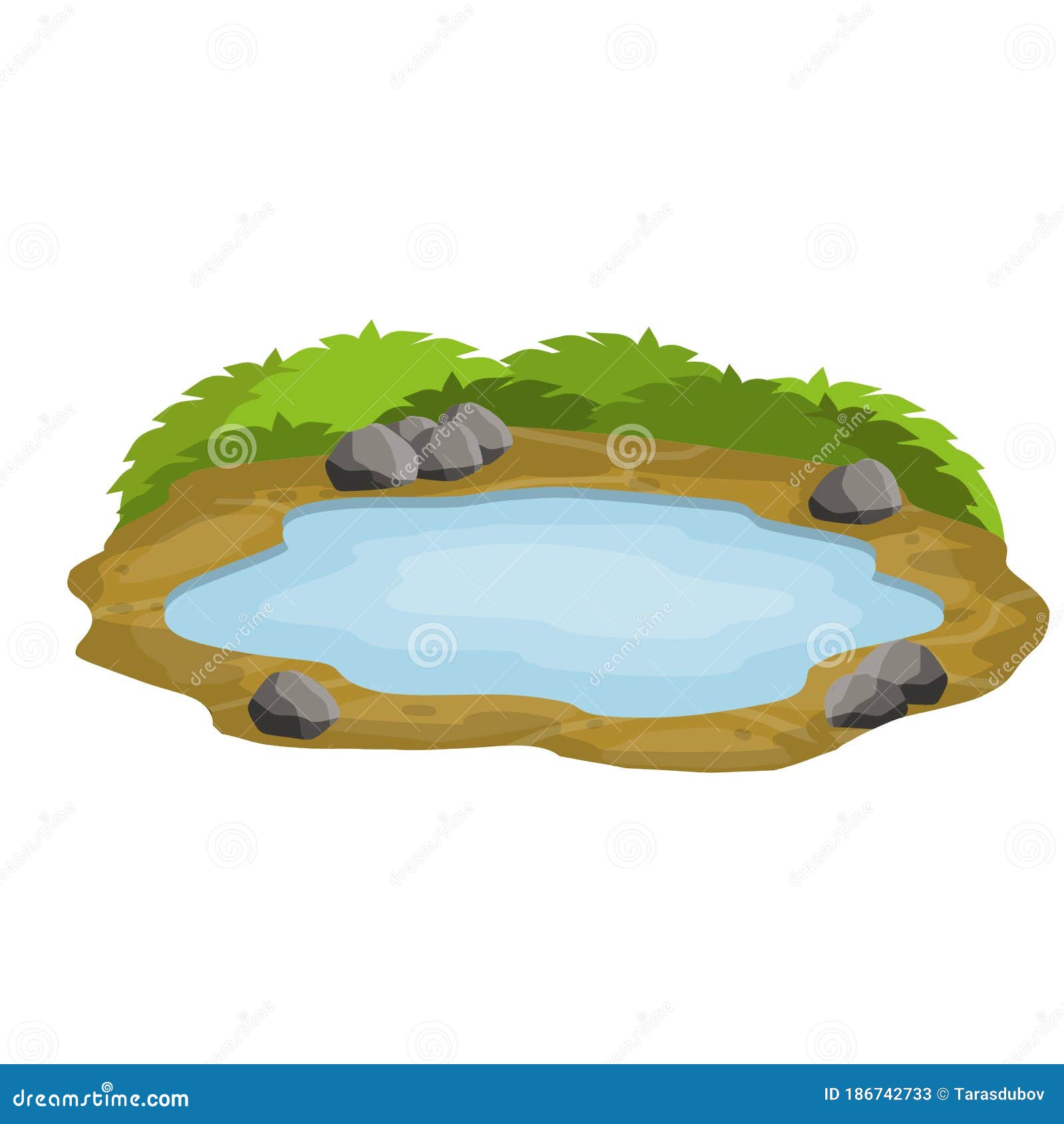 Pond and Swamp, Lake. Platform and Ground Stock Vector - Illustration of  cartoon, lily: 186742733