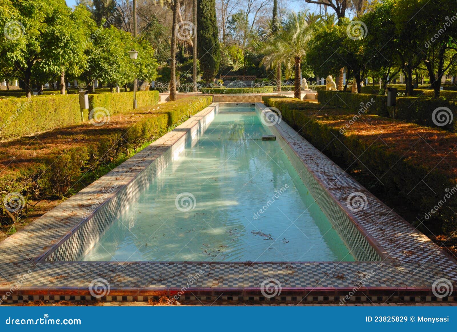 Ponds stock image. Image of spanish, sevilla, fountain 23825829