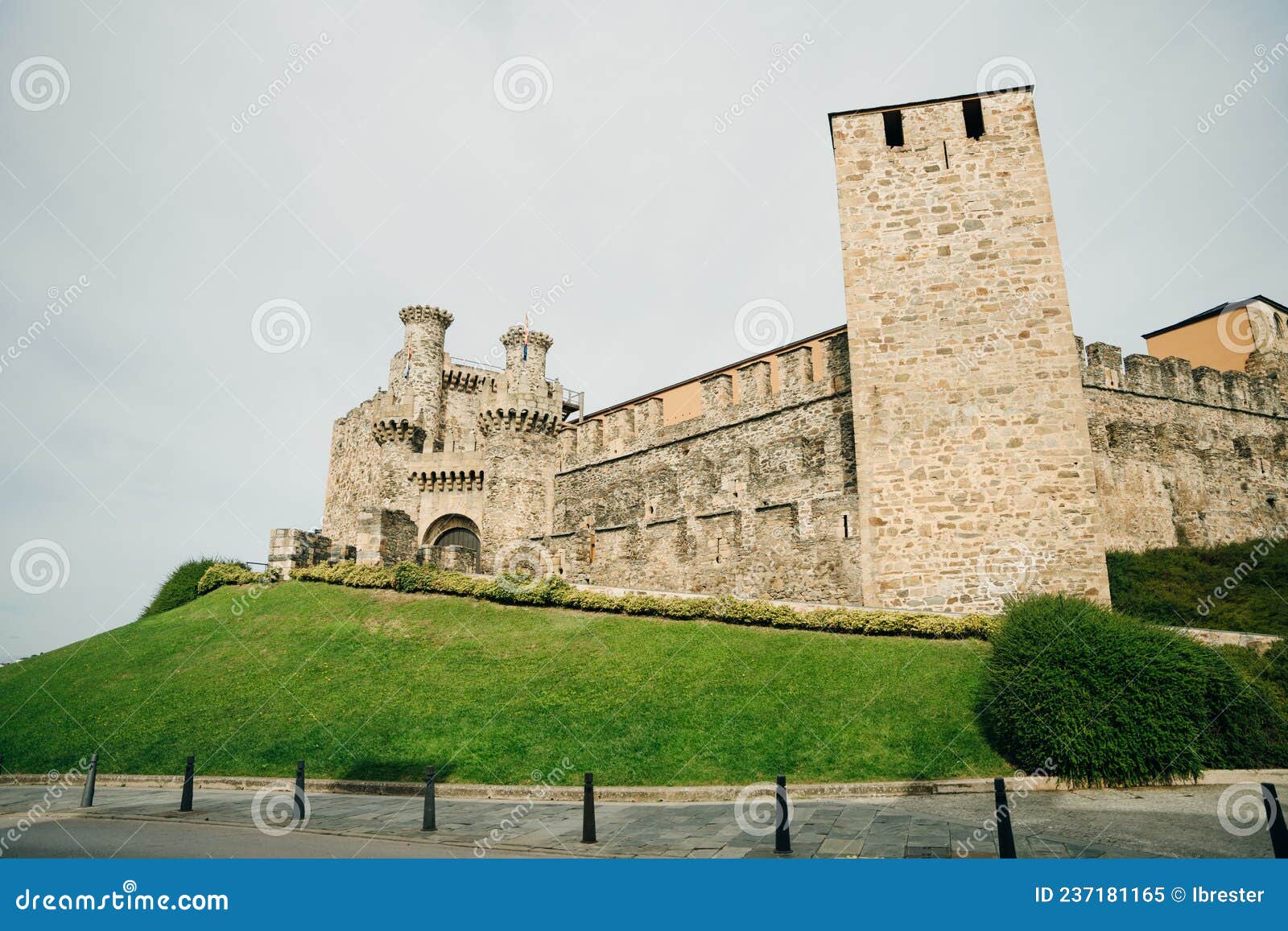 ponferrada, spain - nov, 2021 the castillo de los templarios in the way of st james