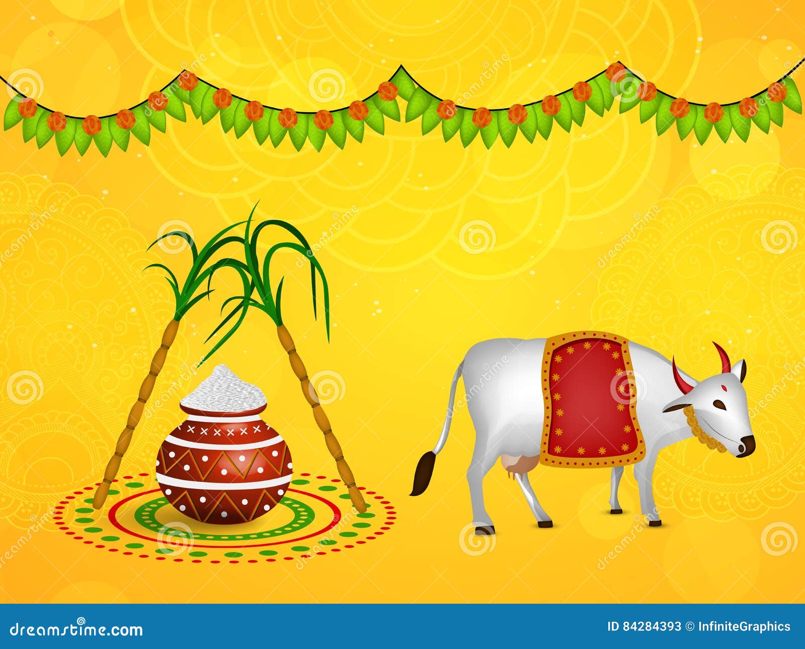 Pongal background stock vector. Illustration of banner - 84284393