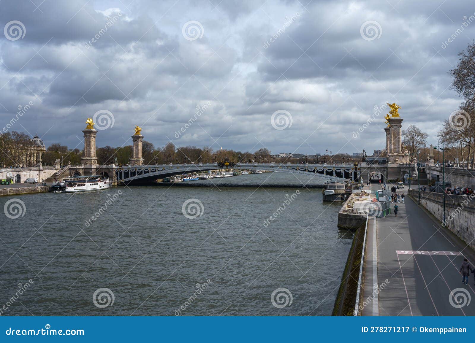 Pont Alexandre III Bridge on a Cloudy Spring Day in Paris, France ...