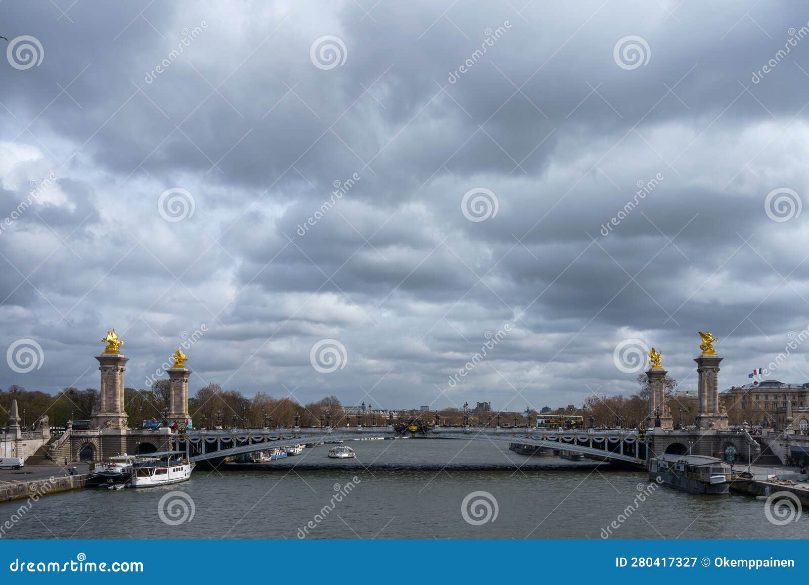 Pont Alexandre III Bridge on a Cloudy Spring Day in Paris, France ...