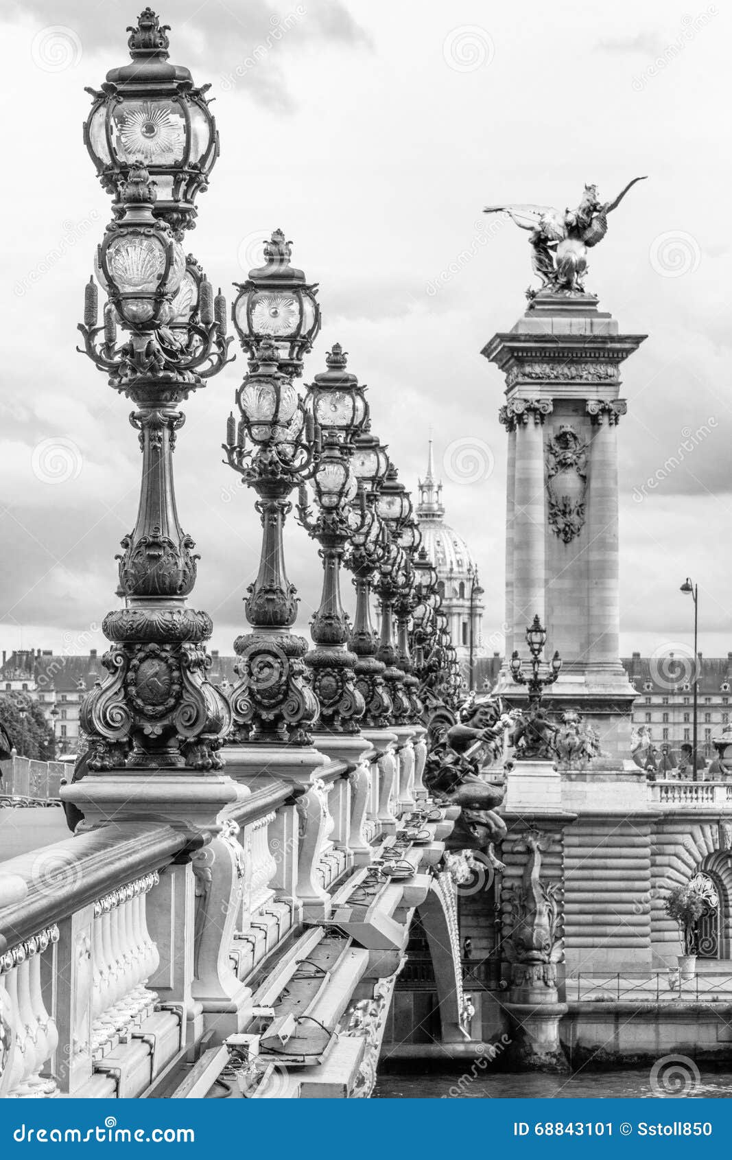 Pont Alexandre III Bridge Paris Stock Image - Image of lamp, famous ...