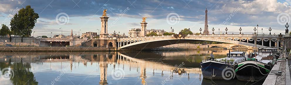 Pont Alexandre III and Eiffel Tower, Paris Stock Photo - Image of ...