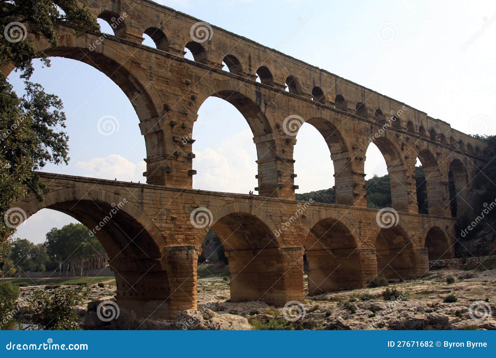 Pont Du Gard Ancient Roman Aqueduct Stock Photo Image of pont