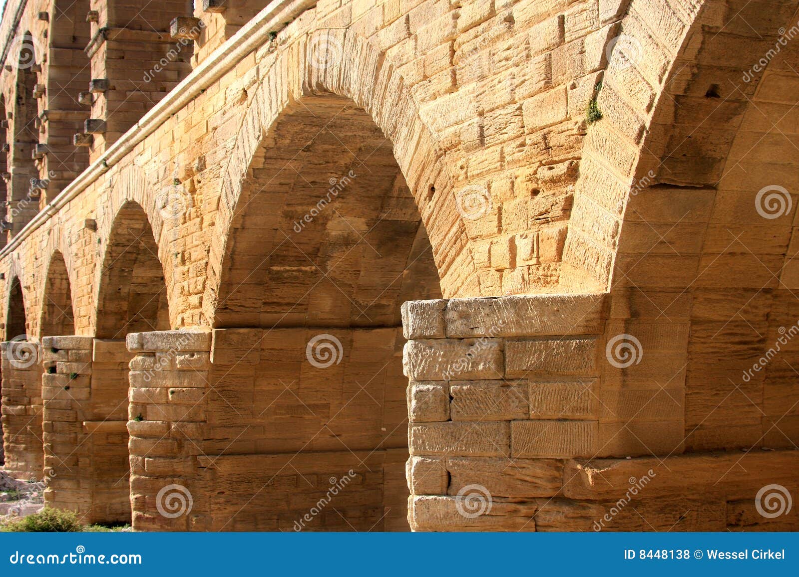 pont du gard, a roman aqueduct, france (close-up)