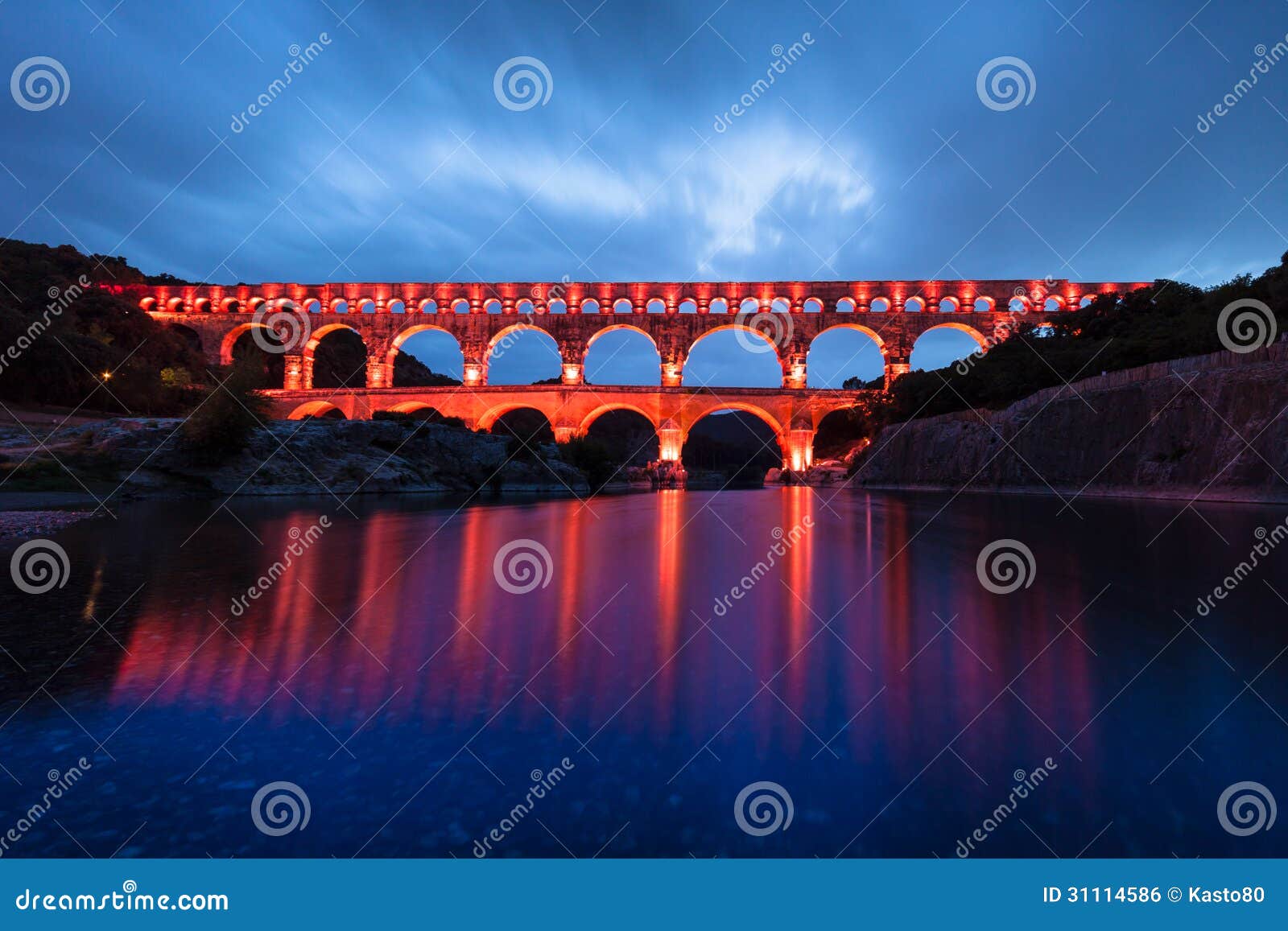 the pont du gard, southern france, europe.
