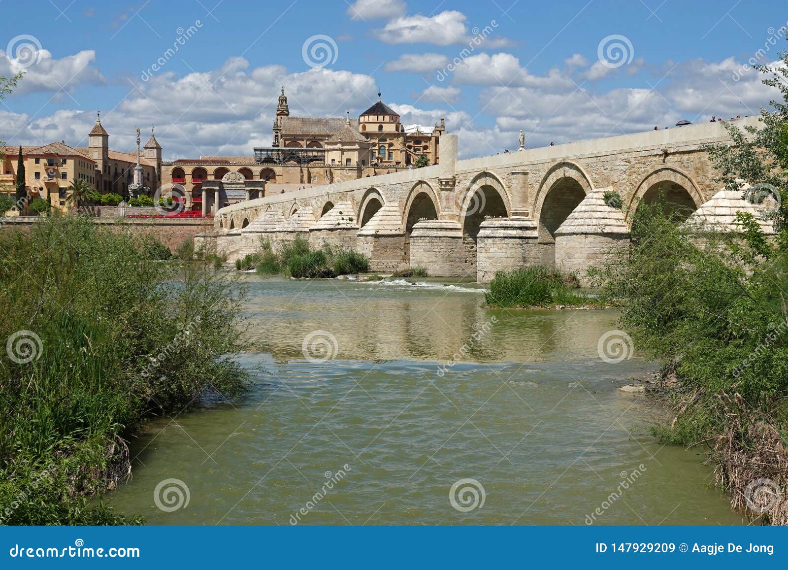 Pont Romain Et La Cath?drale De La Mezquita De Cordoue En Espagne Image