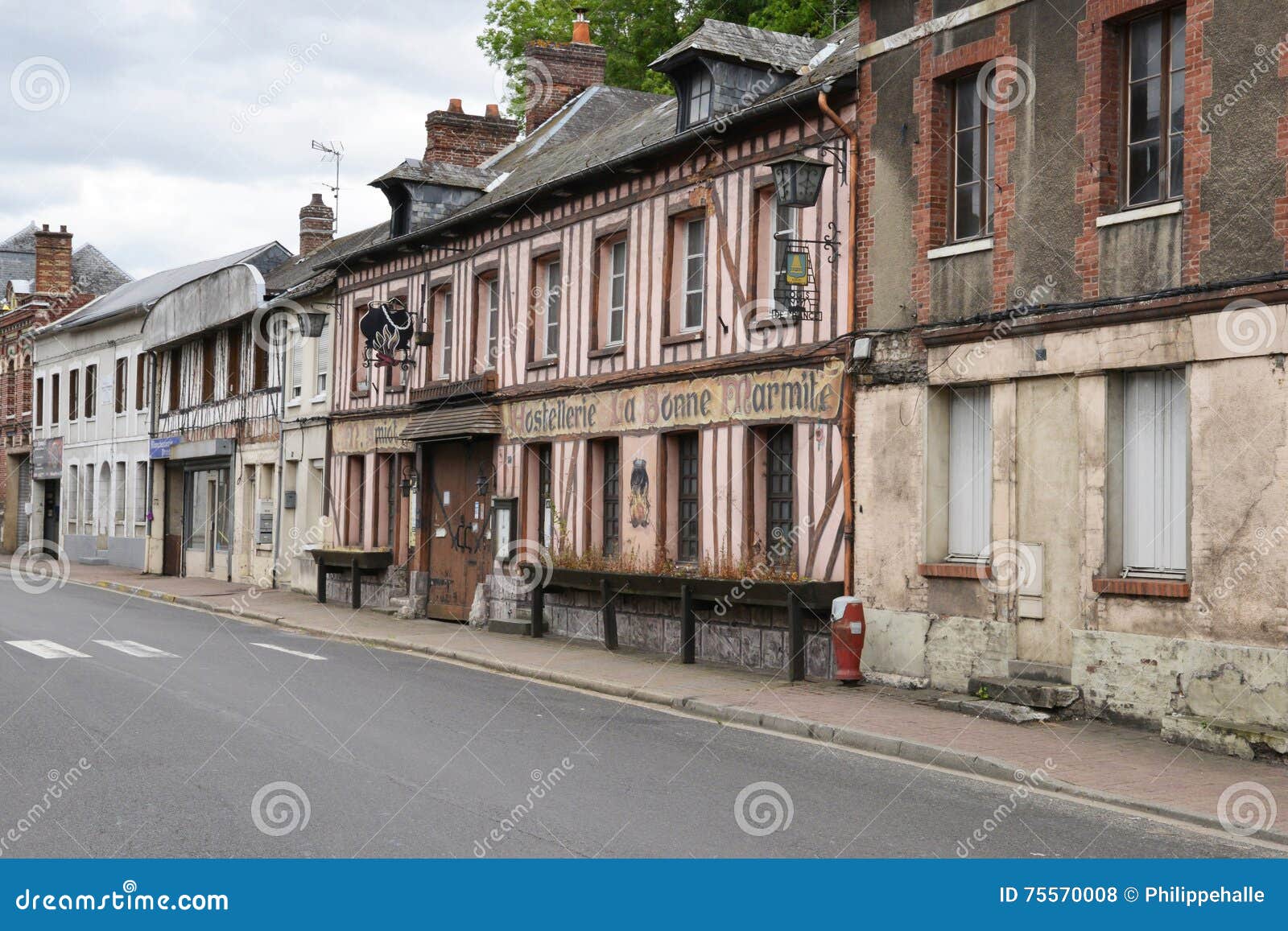 Pont Saint Pierre, France - July 22 2015 : Facade of an Old Rest