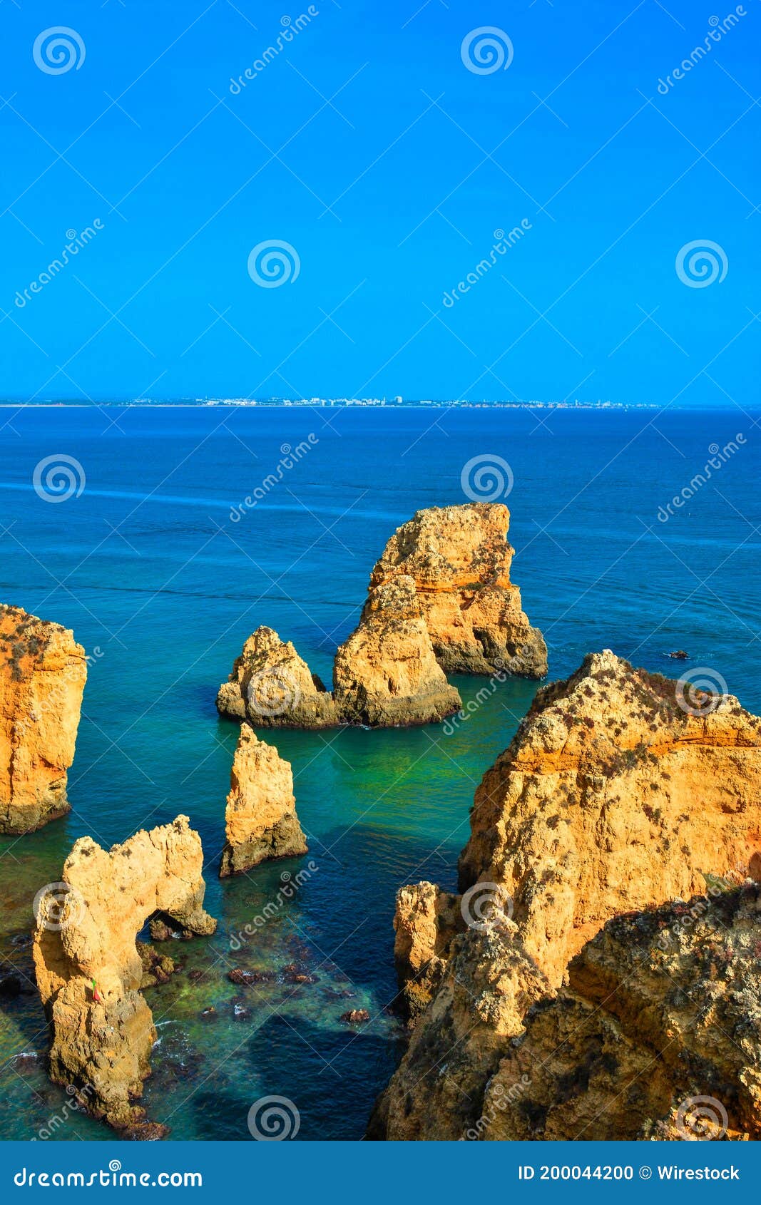 Coastal Golden Cliffs Sunrise Ponta Piedade Lagos Portugal Spectacular Rock  Stock Photo by ©eva.on.the.road 619135628