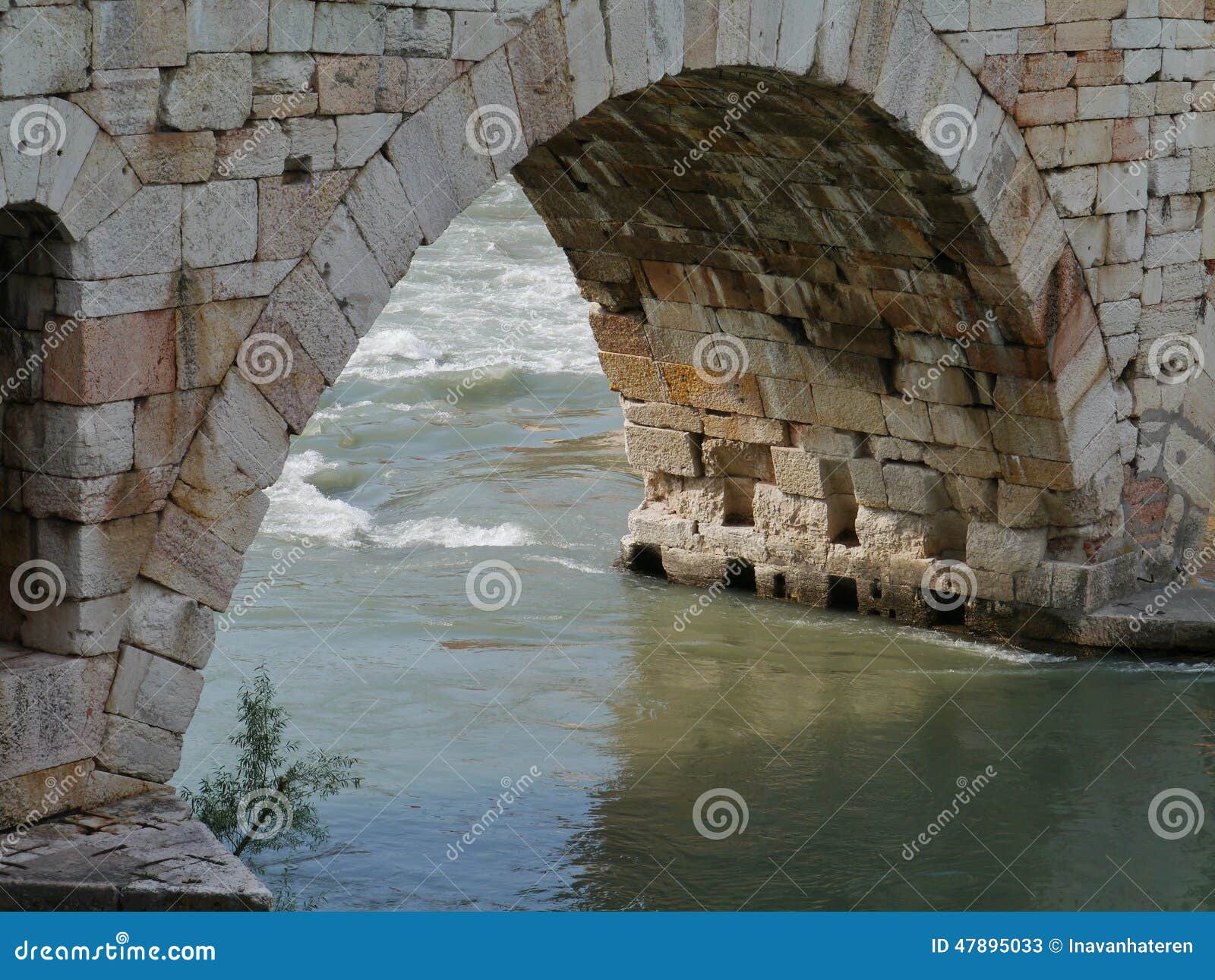 ponte pietre a bridge in verona in italy