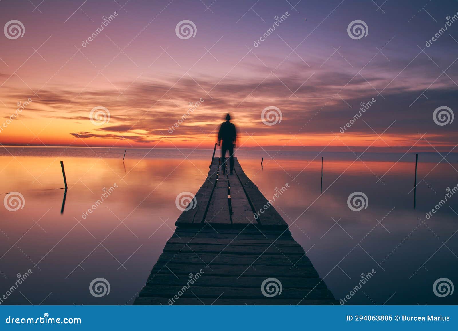 Pontoon at Sunrise on the Lake Stock Photo Image of sunrise