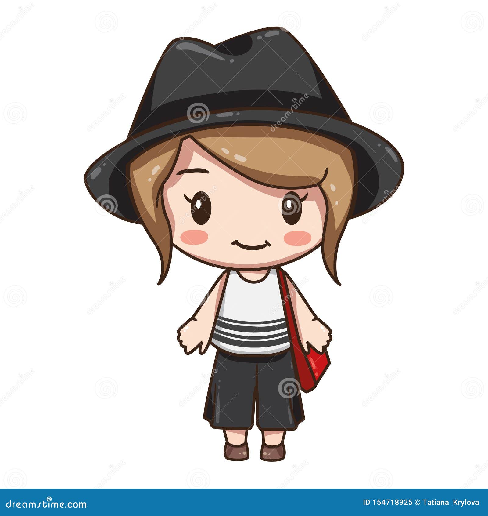 Vector Illustration of Cute Chibi Character Isolated on White Background. Stock Vector - Illustration of baby, black: 154718925 Vector Illustration of Cute Chibi Character Isolated on White Background. Stock Vector - Illustration of baby, black: 154718925