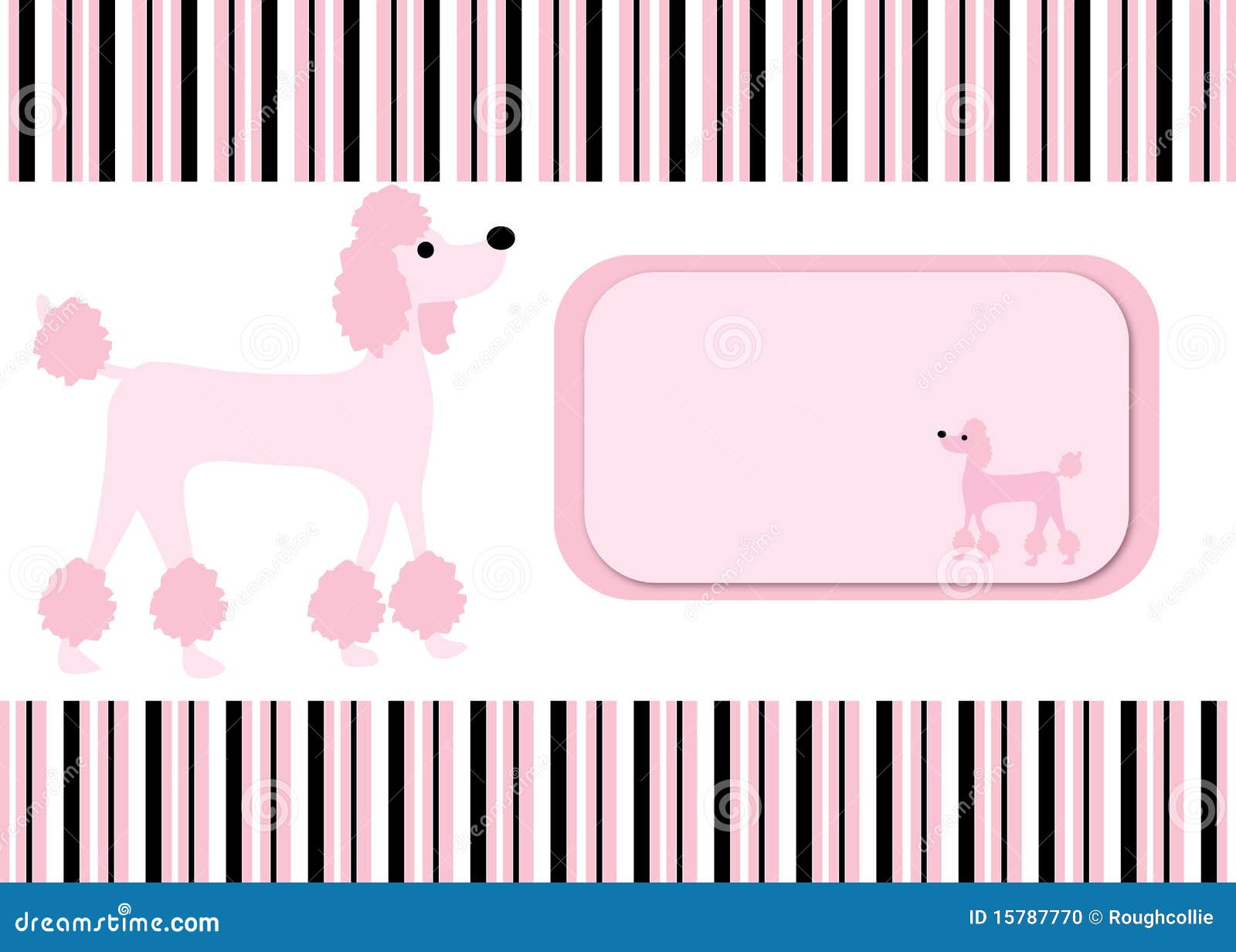 Poodle Dog Stripes Card Background Stock Illustration Illustration of
