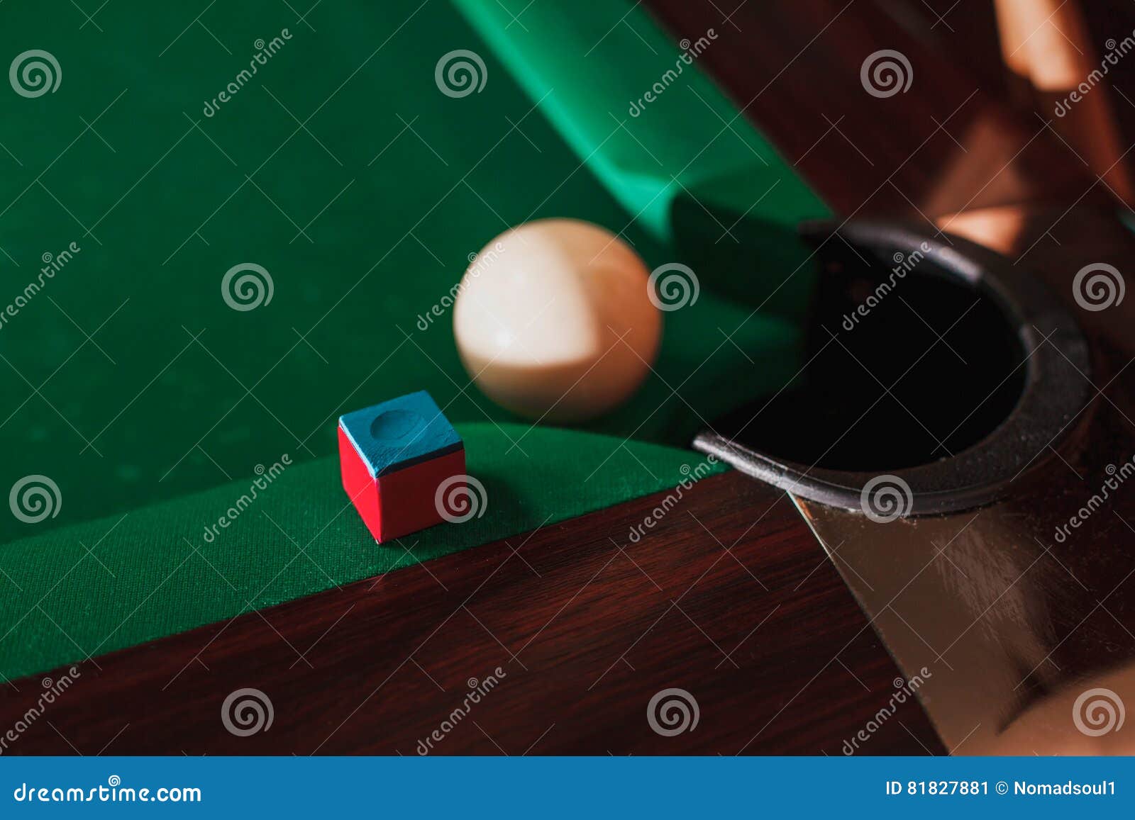 Pool Ball Opposite To a Pocket. Stock Image Image of color, hobby