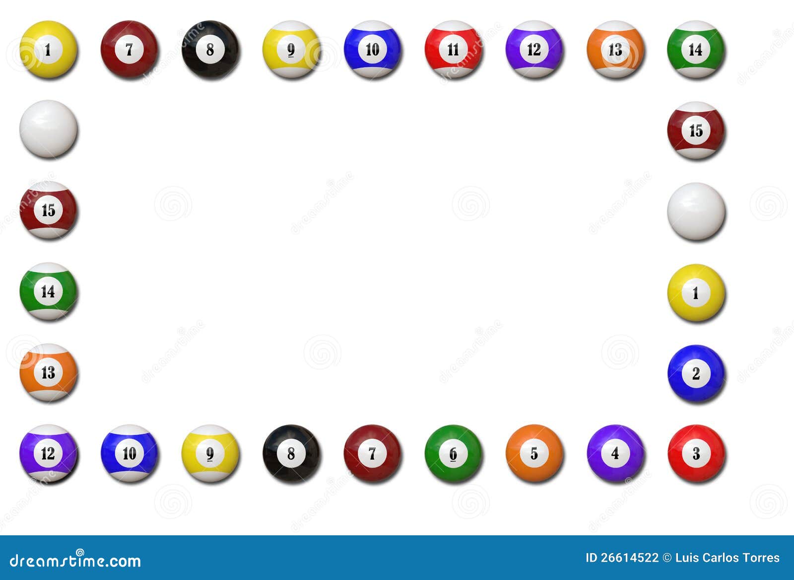 Pool Balls Frame (Illustration) Stock Illustration Illustration of billiard, horizontal 26614522