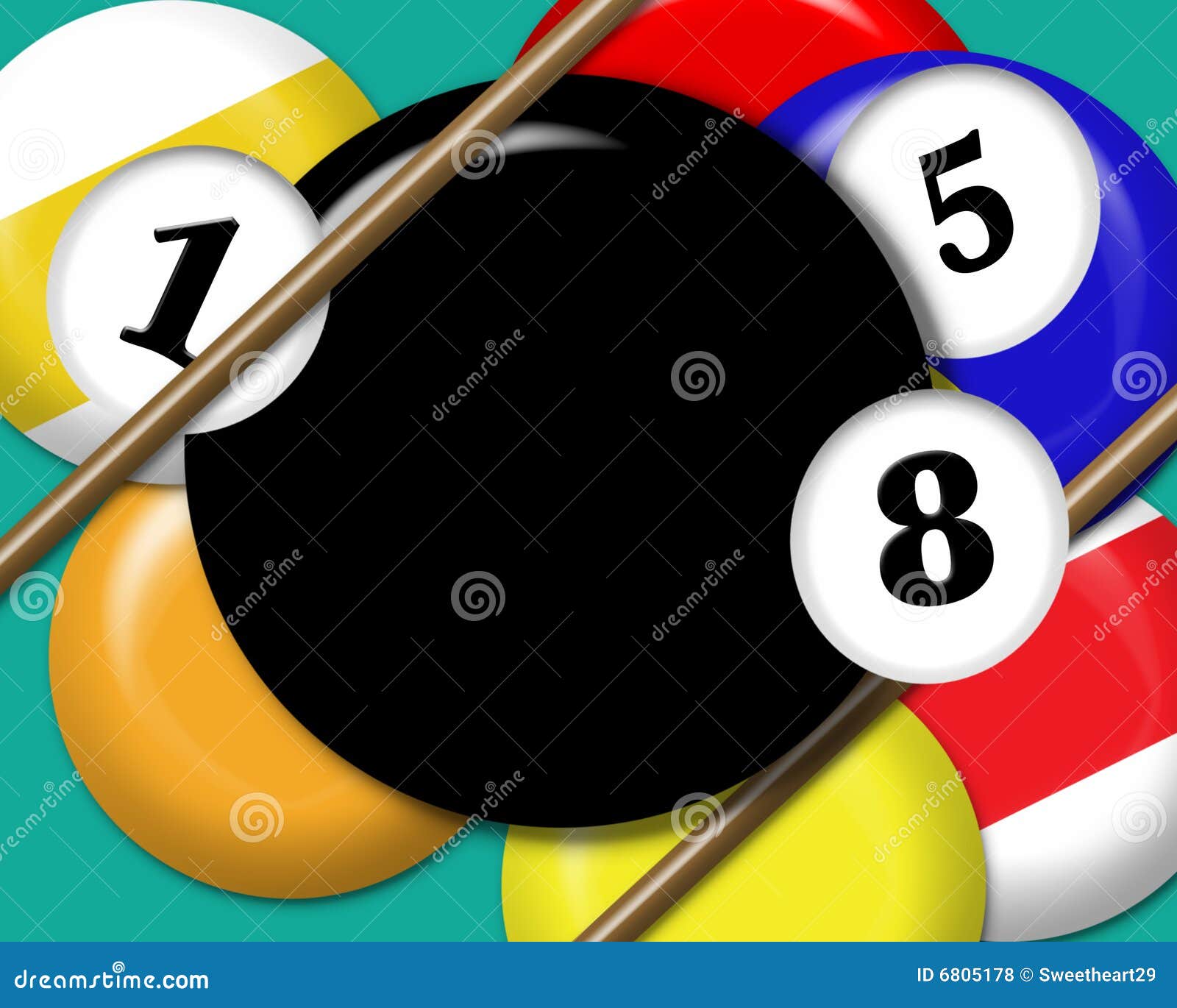 Pool Balls Triangle Stock Illustration 70431700