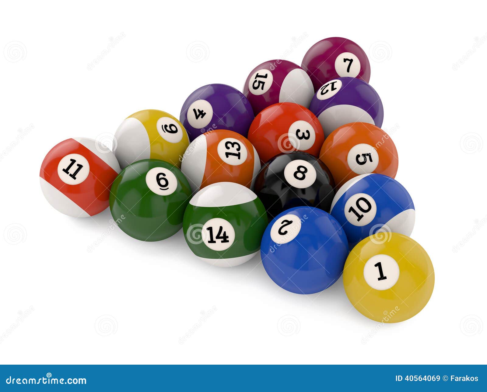 Pool balls triangle group stock illustration. Illustration ...