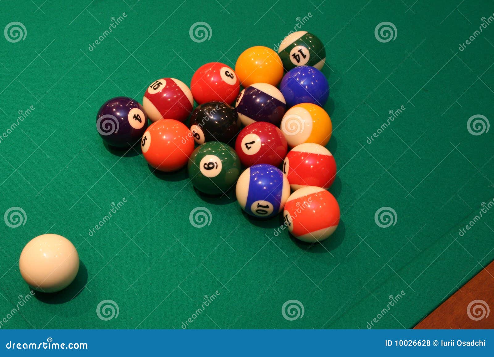 Pool Billiard Balls In Commonly Used Starting Position With Pool Stock
