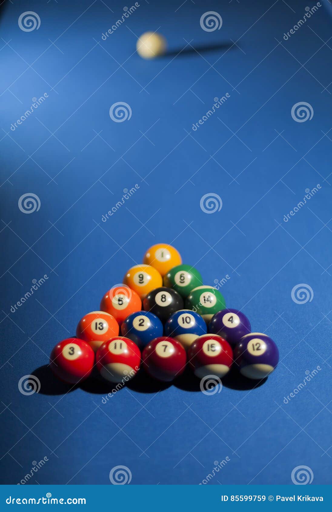 Pool Billiard Balls in Commonly Used Starting Position. Stock Image