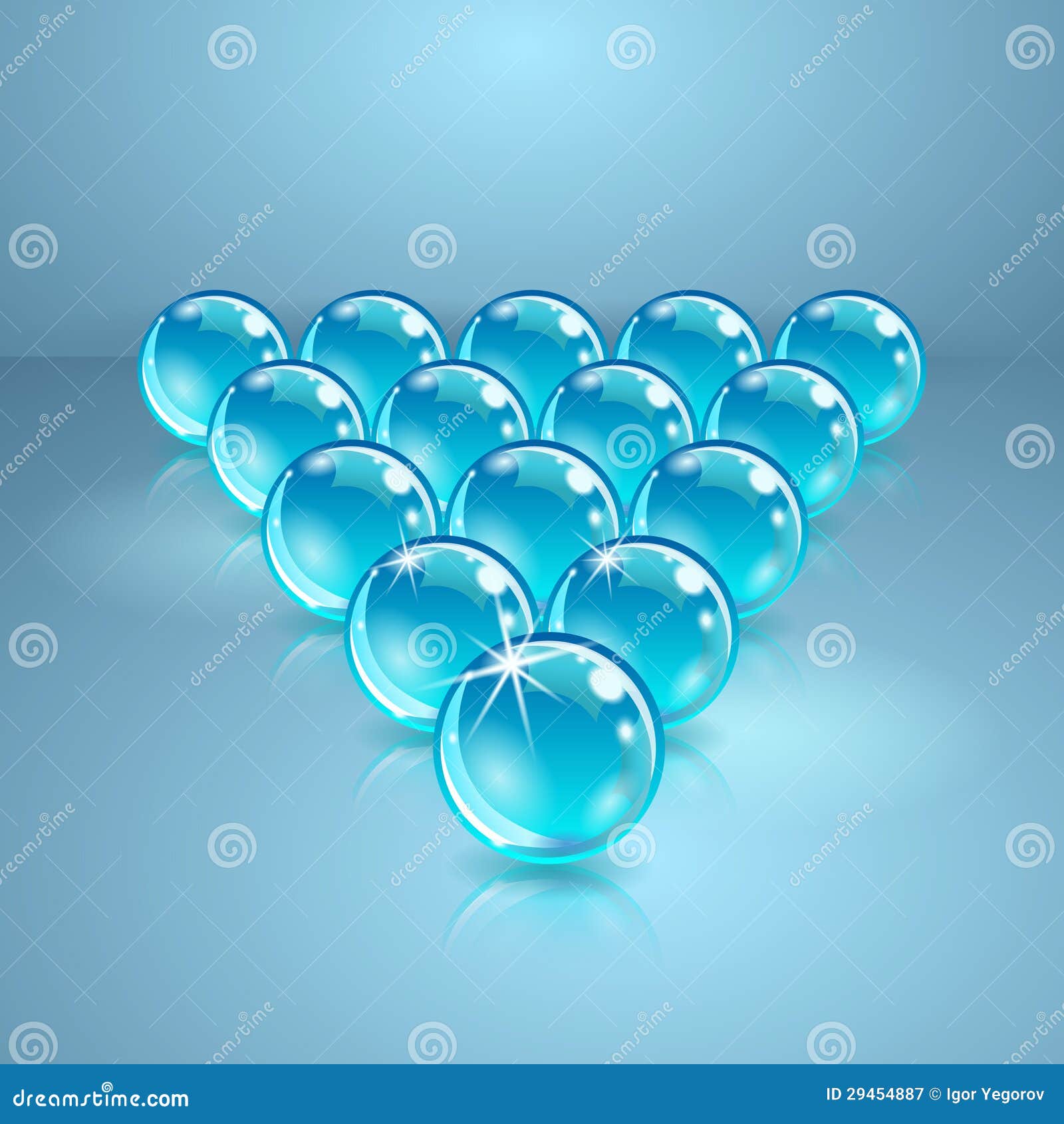 Pool or Billiard Balls Made of Glass. Stock Vector Illustration of