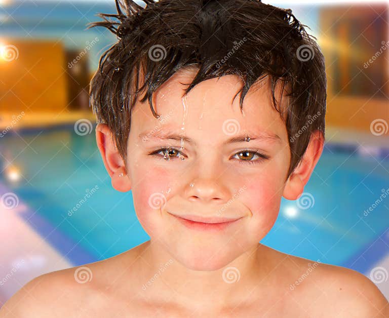 Pool Boy stock photo. Image of little, blue, person, holiday 17948294
