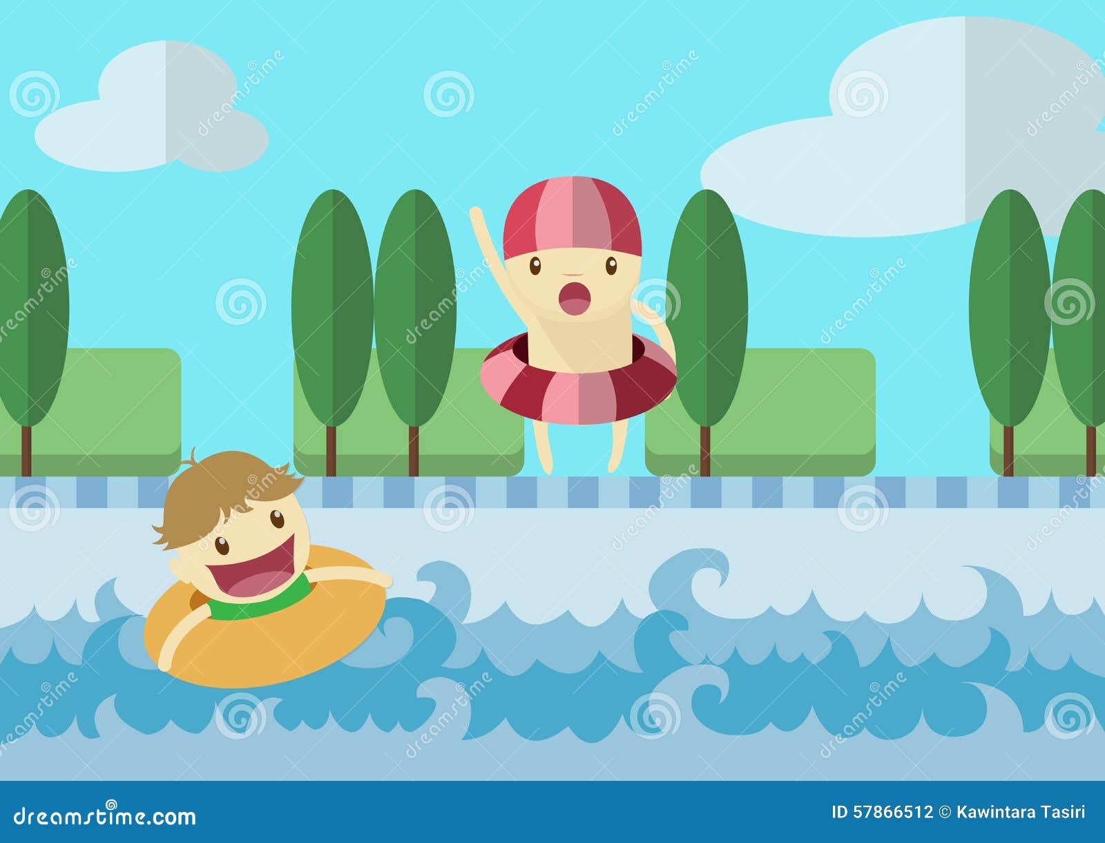 Pool Boy stock vector. Illustration of happy, water, illustrator 57866512