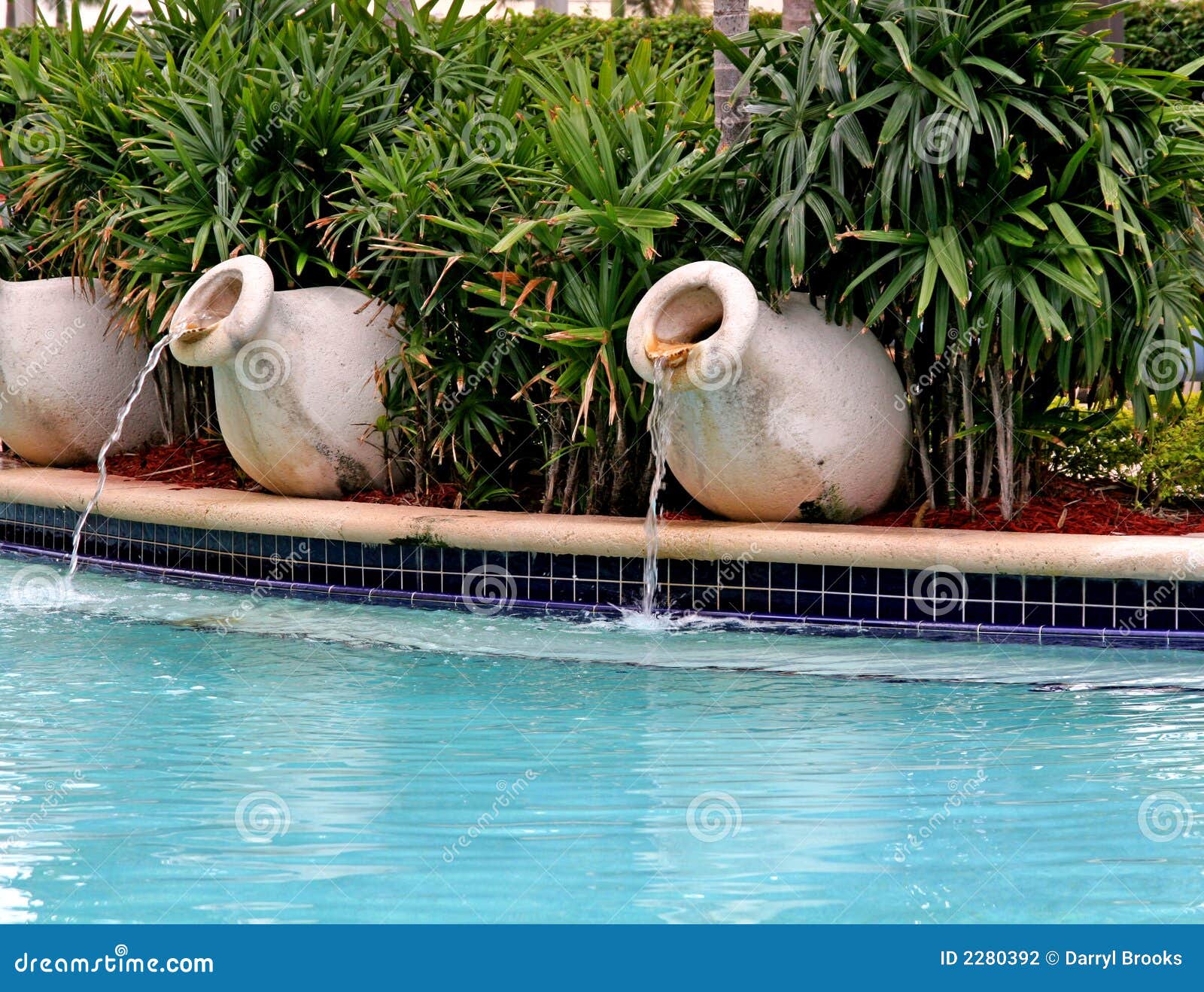 Pool Fountains stock photo. Image of health, relaxation 2280392