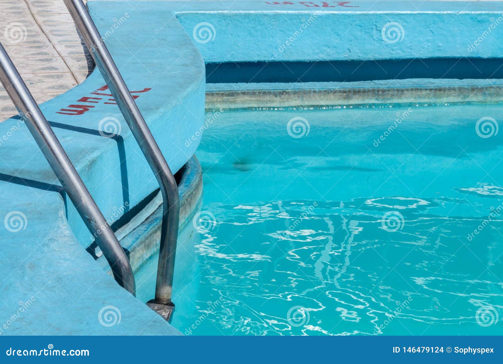 Pool with Ladder and Blue Paint, Havana Stock Photo Image of ladder