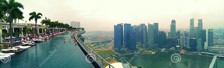 Pool on Marina Bay Sands Hotel Editorial Photo - Image of skyline ...