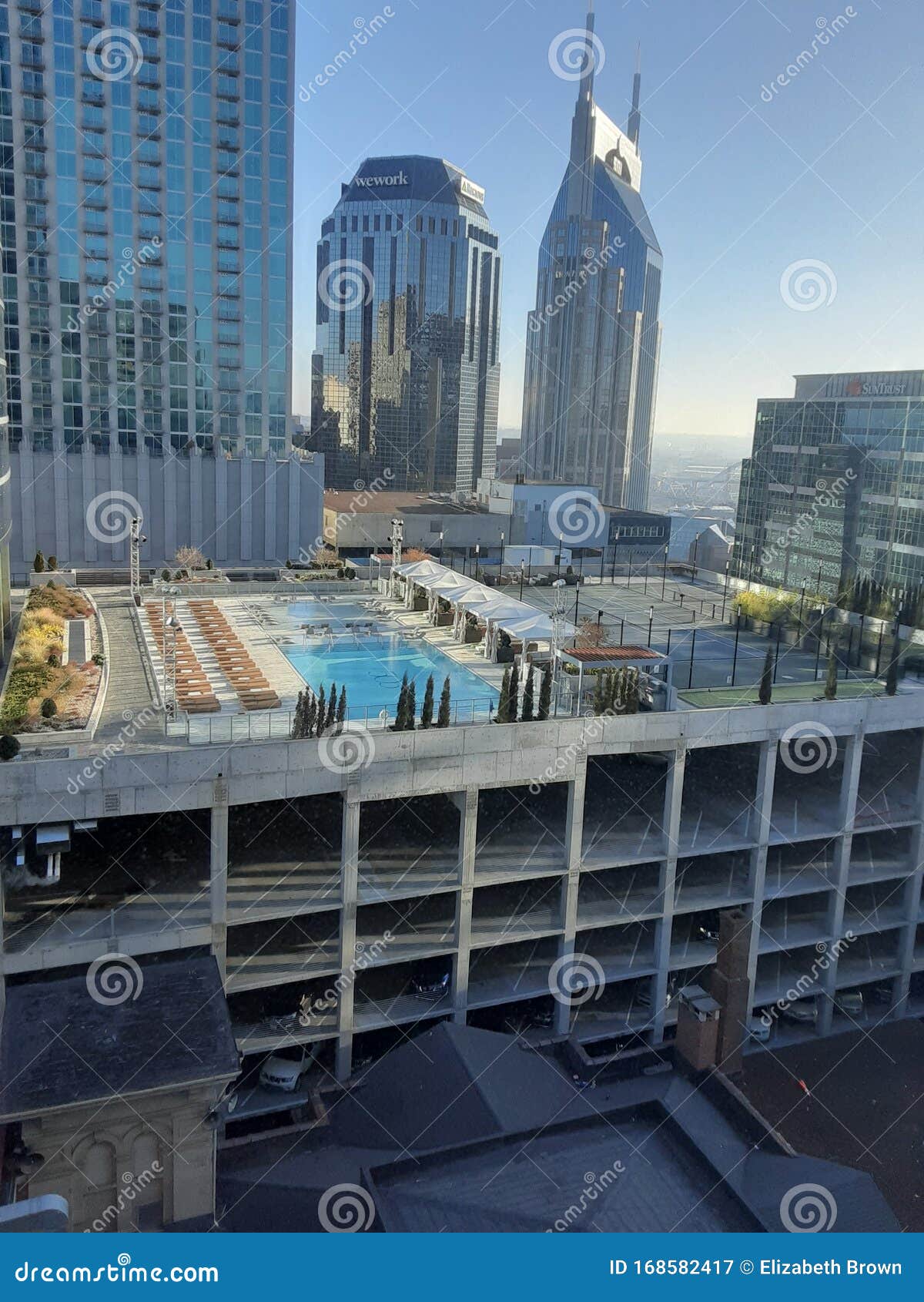 Pool N a Rooftop in Downtown Nashville Editorial Photography Image of