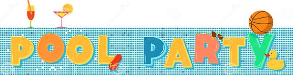 Pool party banner stock illustration. Illustration of swim - 89617442