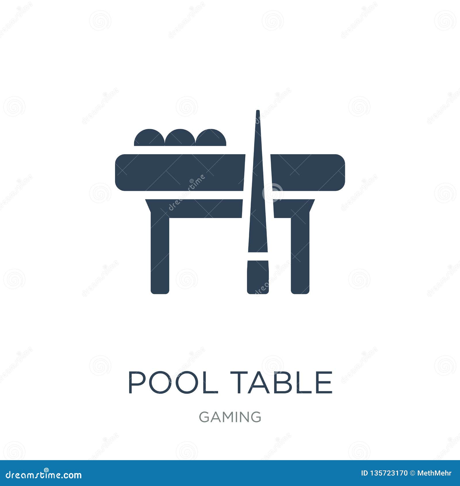 Pool Table Icon in Trendy Design Style. Pool Table Icon Isolated on
