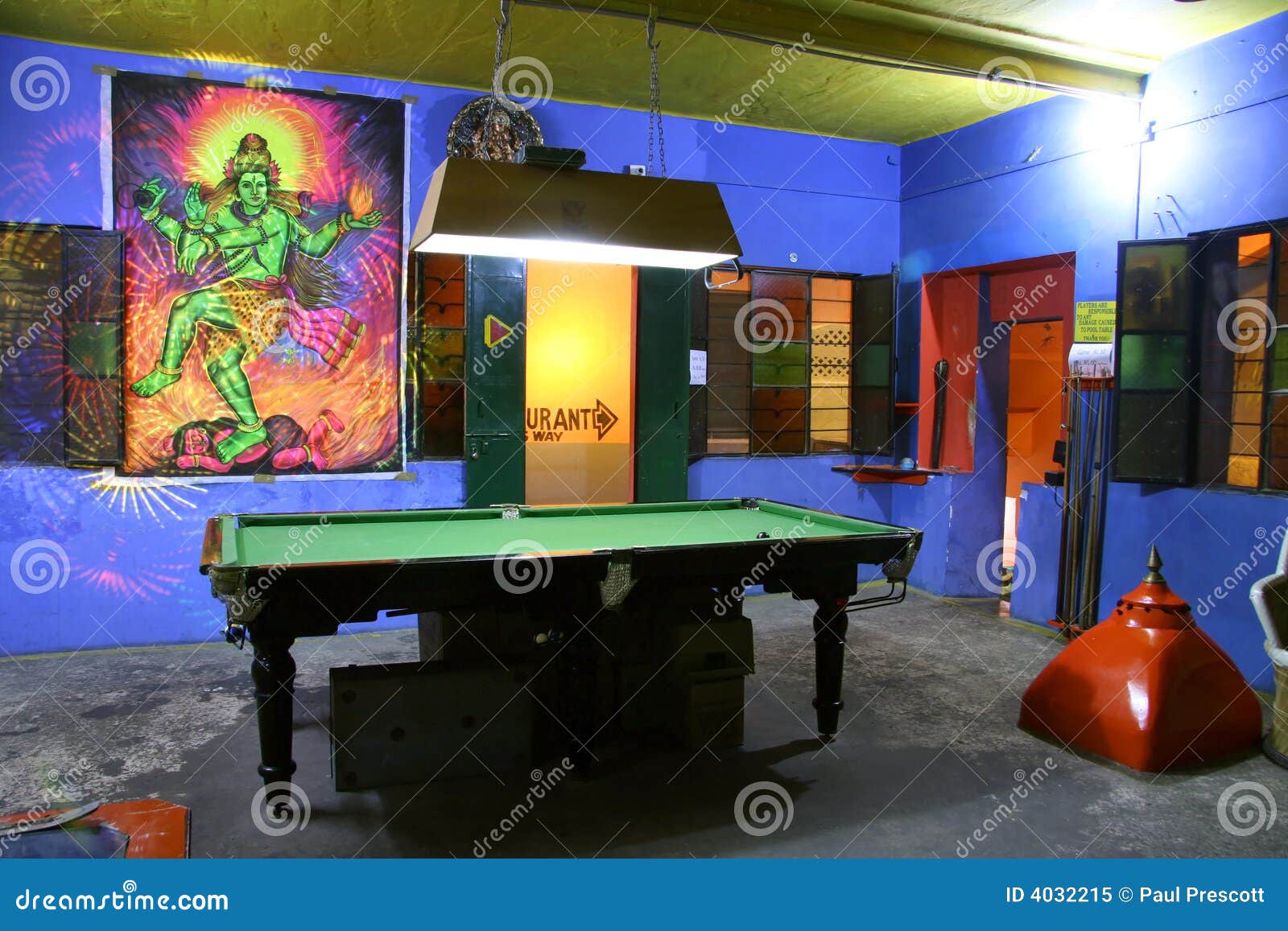 Pool table at restaurant stock image. Image of india, color 4032215