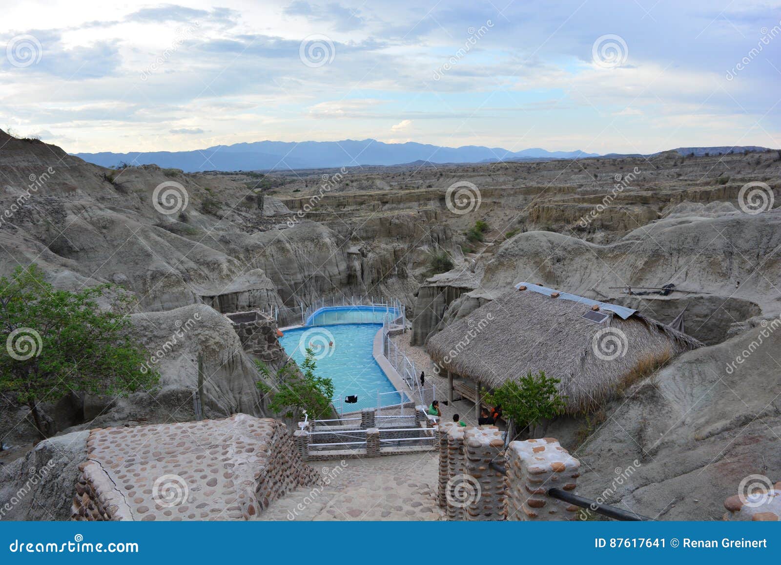 pool in the tatacoa desert, in neiva, colombia
