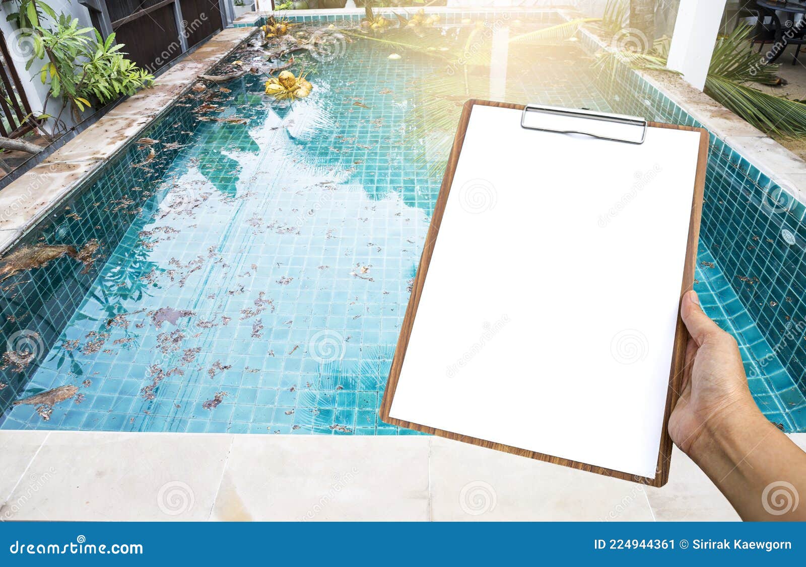 Pool Water Check List, Swimming Pool Problem and Service Concept Stock Image Image of home
