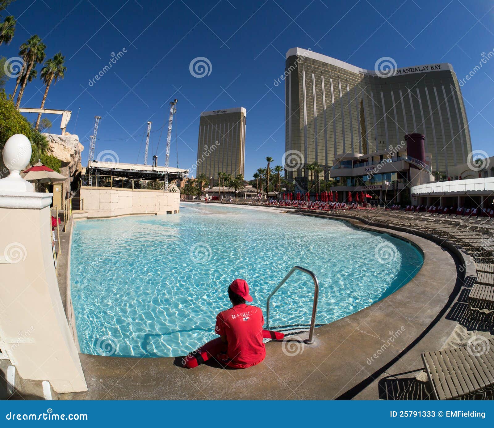 Pools and Beach at Mandalay Bay Hotel and Casino Editorial Stock