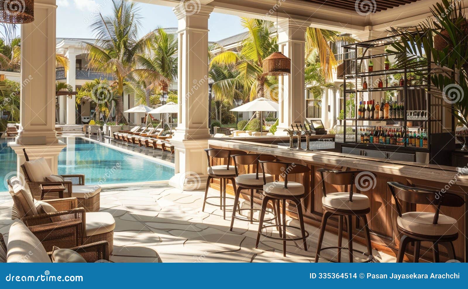 poolside bar serves refreshing drinks in a hotel setting