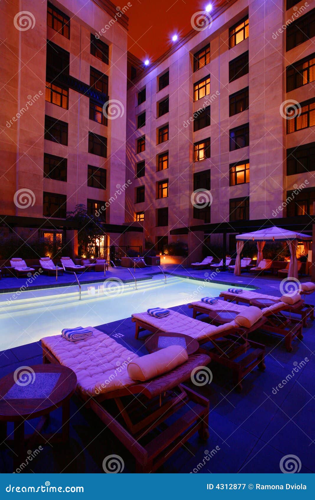 Poolside With Lounge Chairs Stock Image - Image of riding, exterior