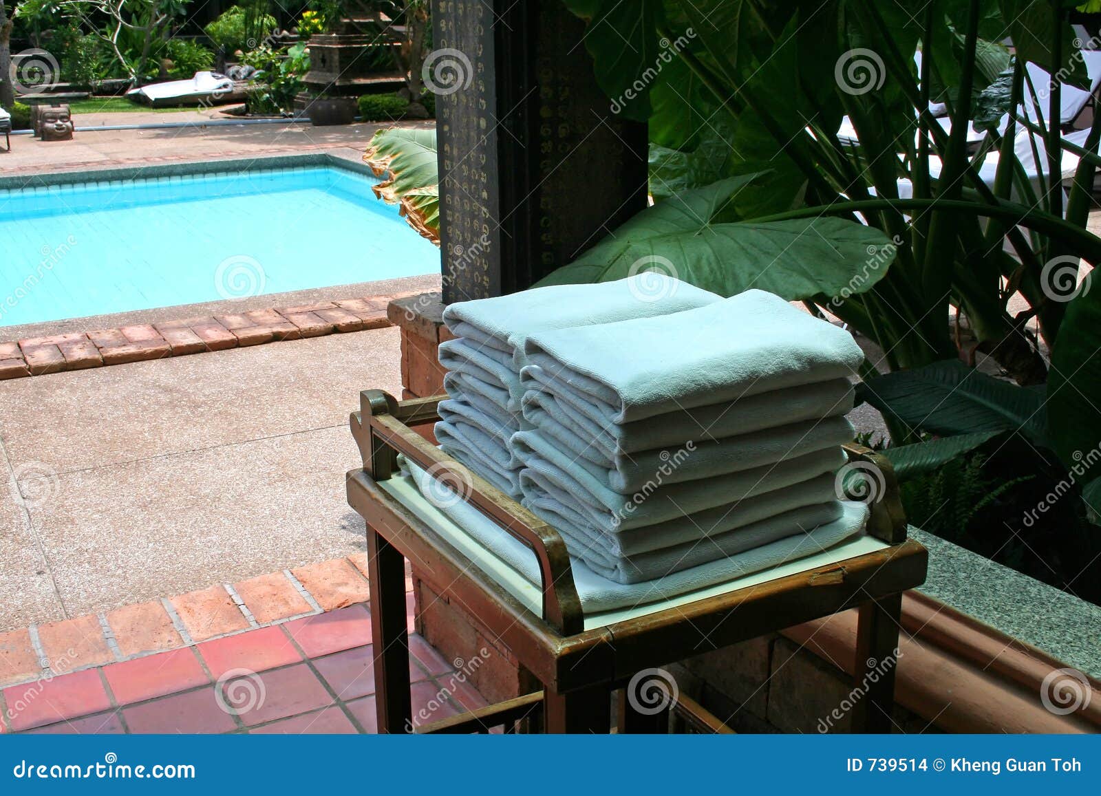 Poolside Towels Stock Photography 739514