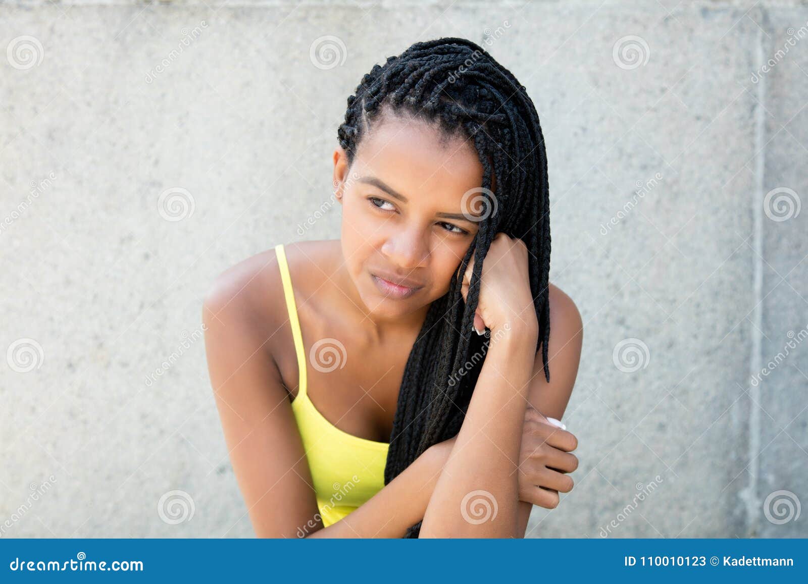 Poor African American Woman With Dreadlocks Stock Image