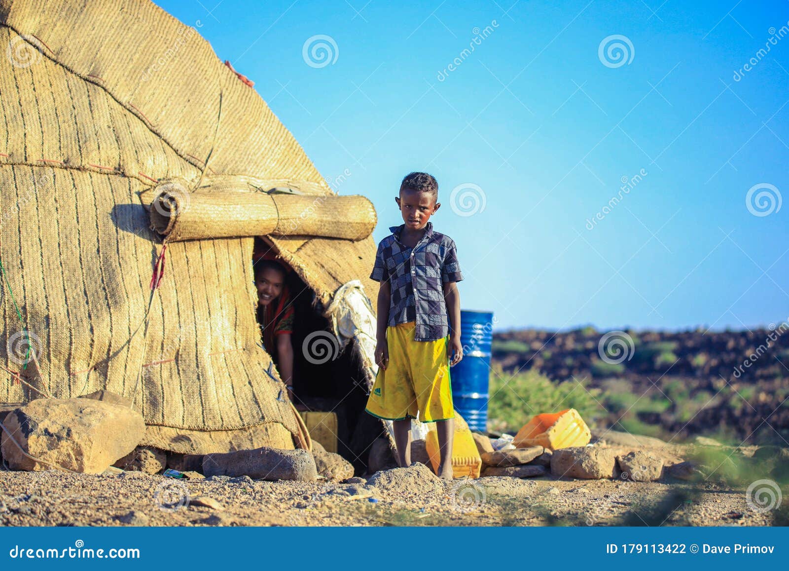 Local Poor Boy In The Tribal Village Near Capital City ...