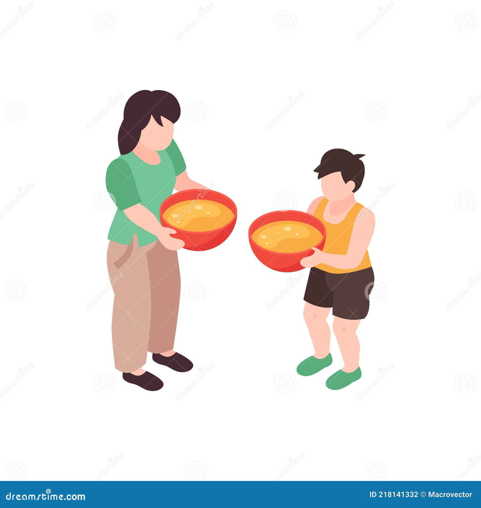 Poor Family Soup Composition Stock Vector - Illustration of care