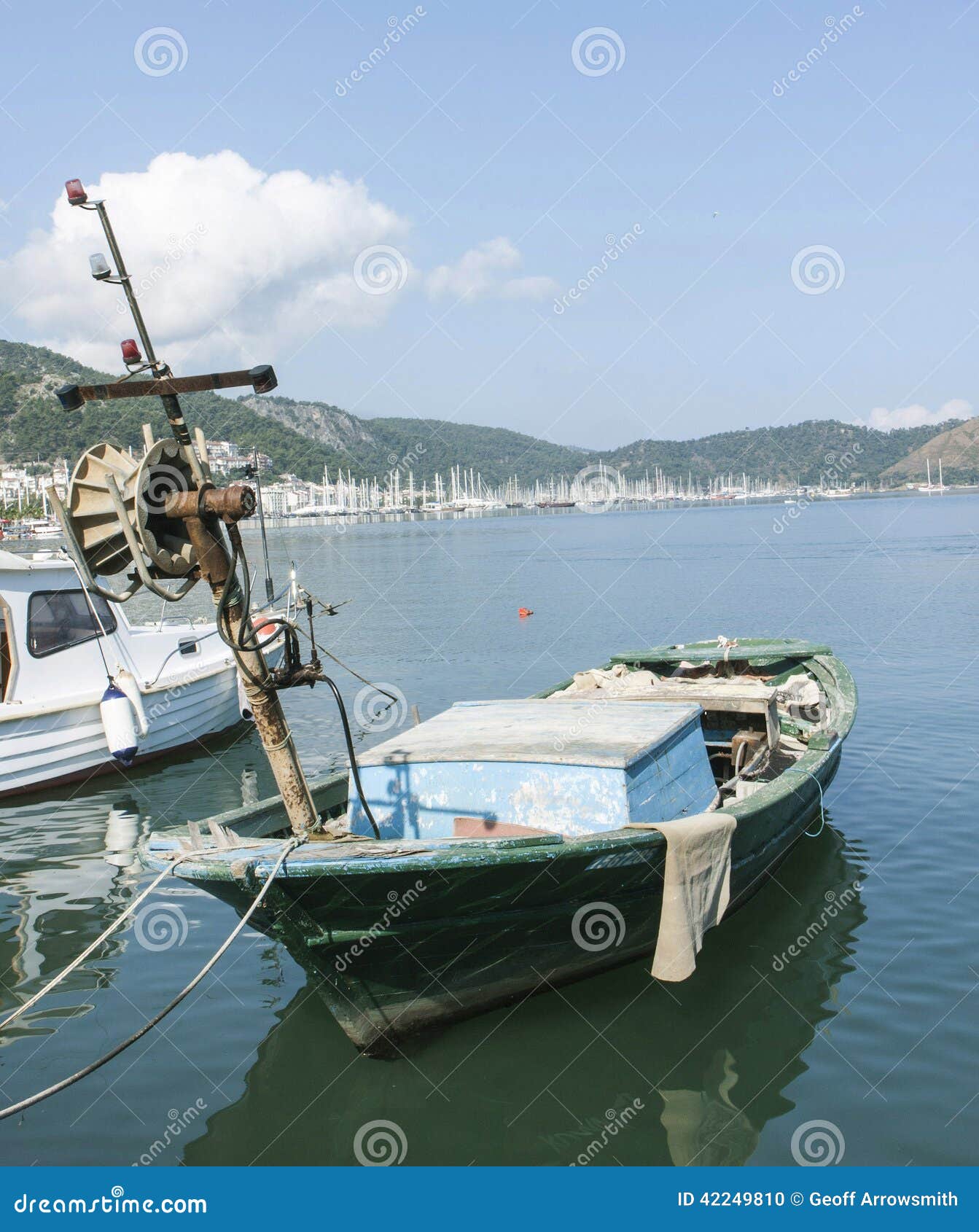 Poor Fisherman S Boat at Fethiye Harbout, Turkey Stock Photo